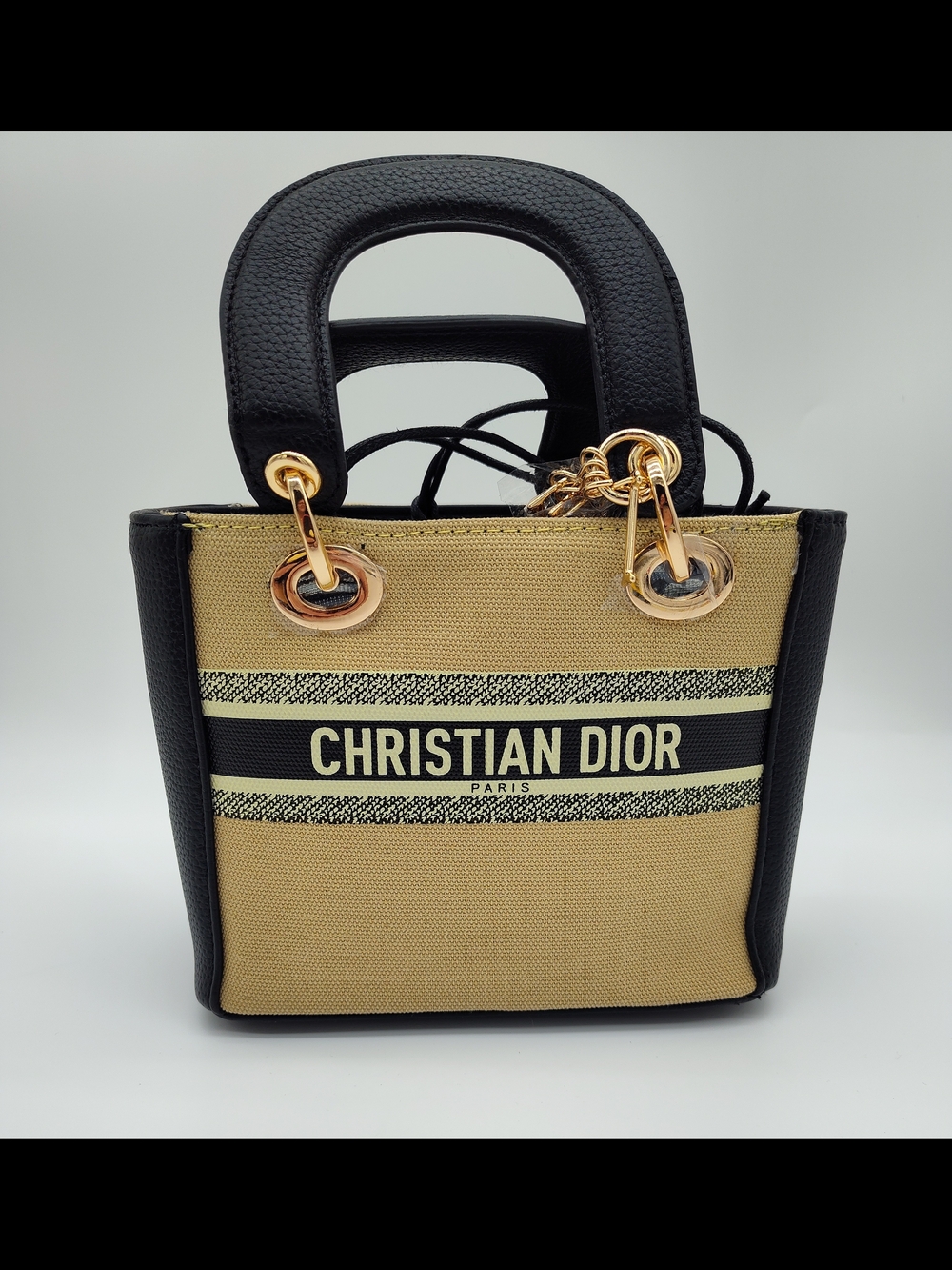 DIOR Beauty Mini Lady Dior Style Tote Gold Charm Canvas Top Handle Gift Set GWP - Picture 6 of 15